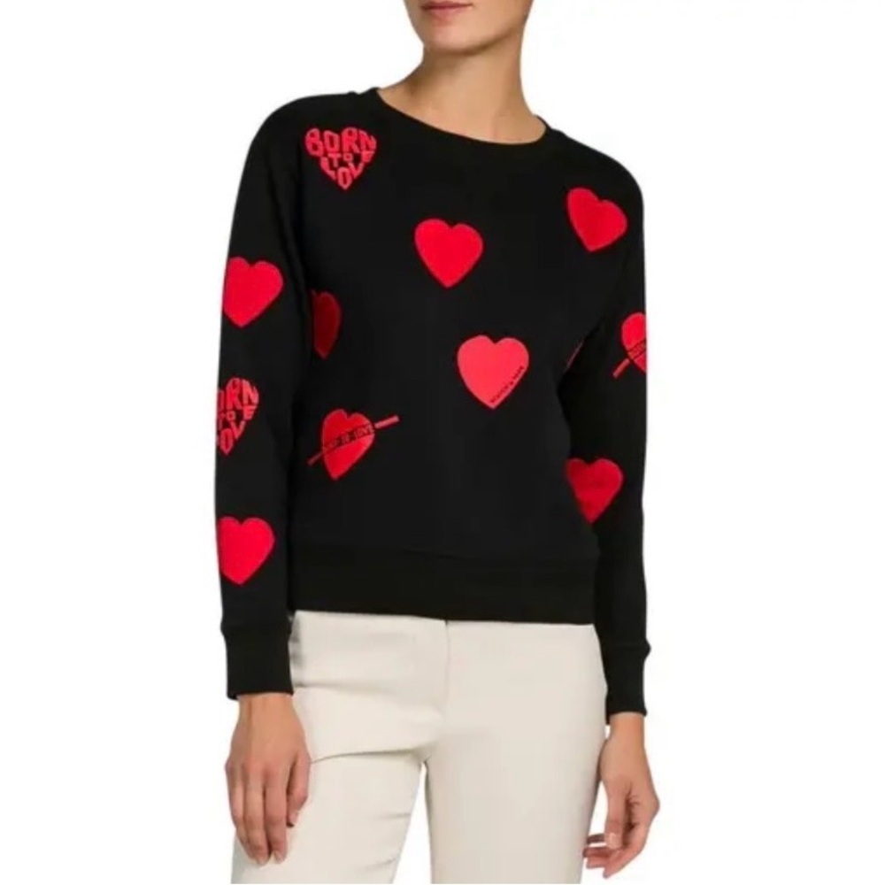 Scotch & Soda - Born to love embroidered heart patch pullover sweatshirt